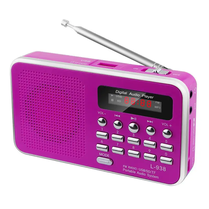 Vofull USB Rechargeable Portable Radio 2.4 inch  Internet Radio AM/FM 2 Band Digital Radio