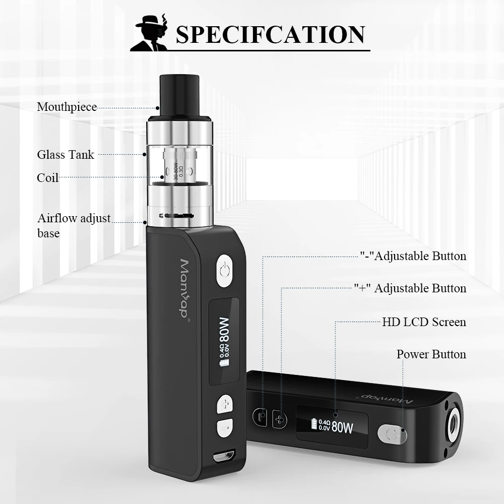 
2020 hot sale huge smoke electronic cigarettes starter kit 80W vape box mod 