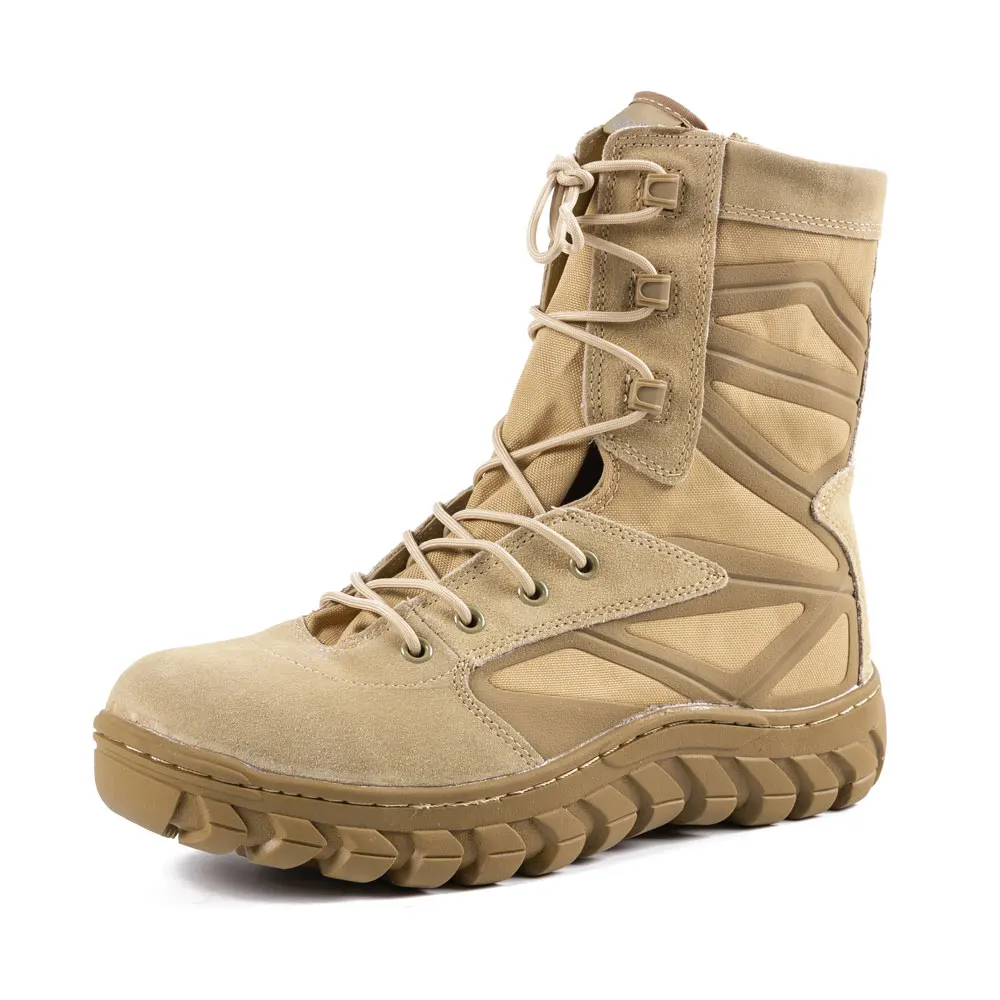Genuine Leather  Boots  Combat Tactical  Beige  Safety Boots