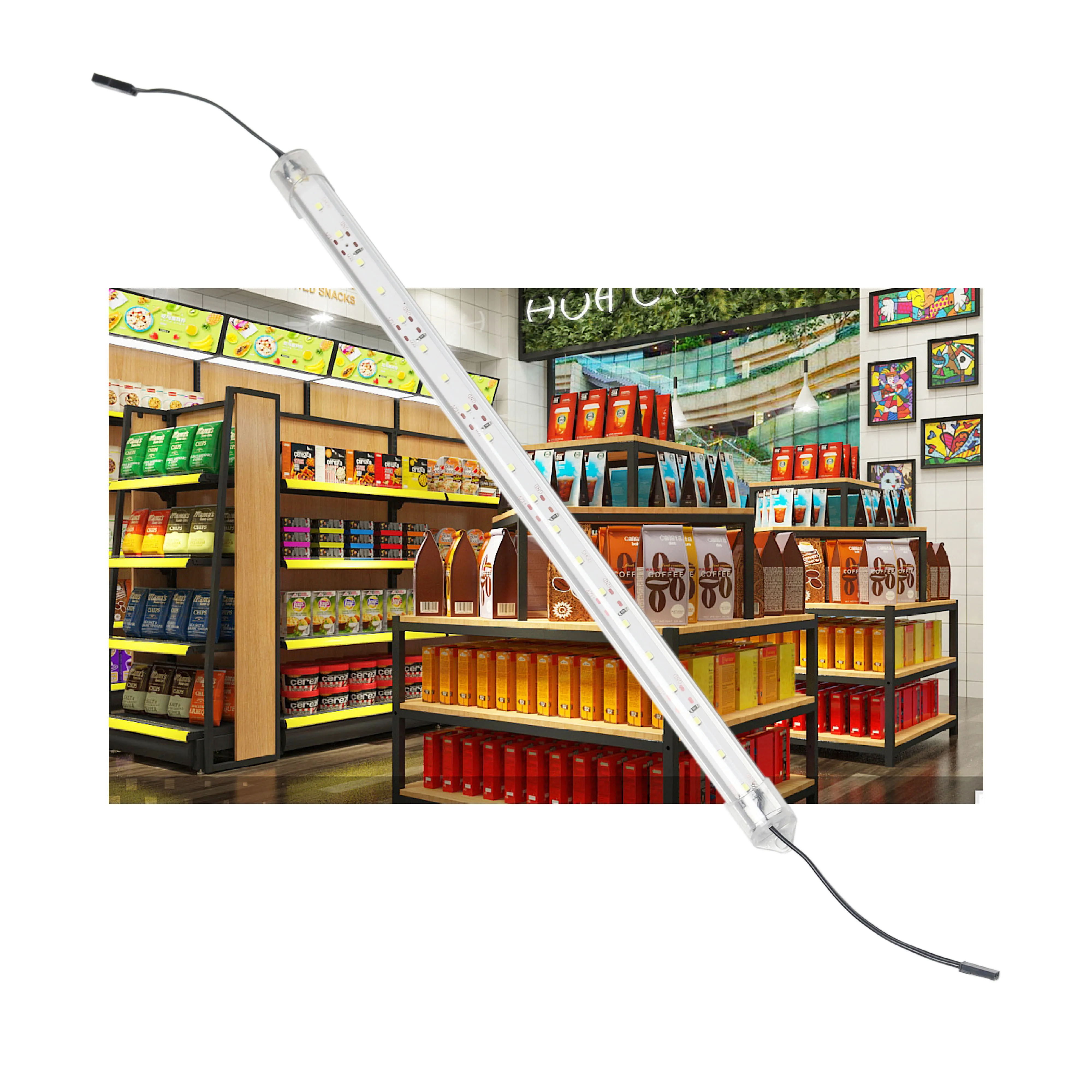 Led Supermarket Shop Cabinet Shelf Led Cooler Light With Magnet And Clips Shelves Light