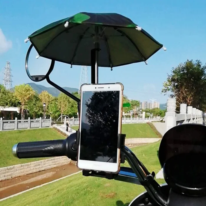 Thickened Sun Protection Silver Plastic Camouflage Opaque Mobile Phone  Small Umbrella