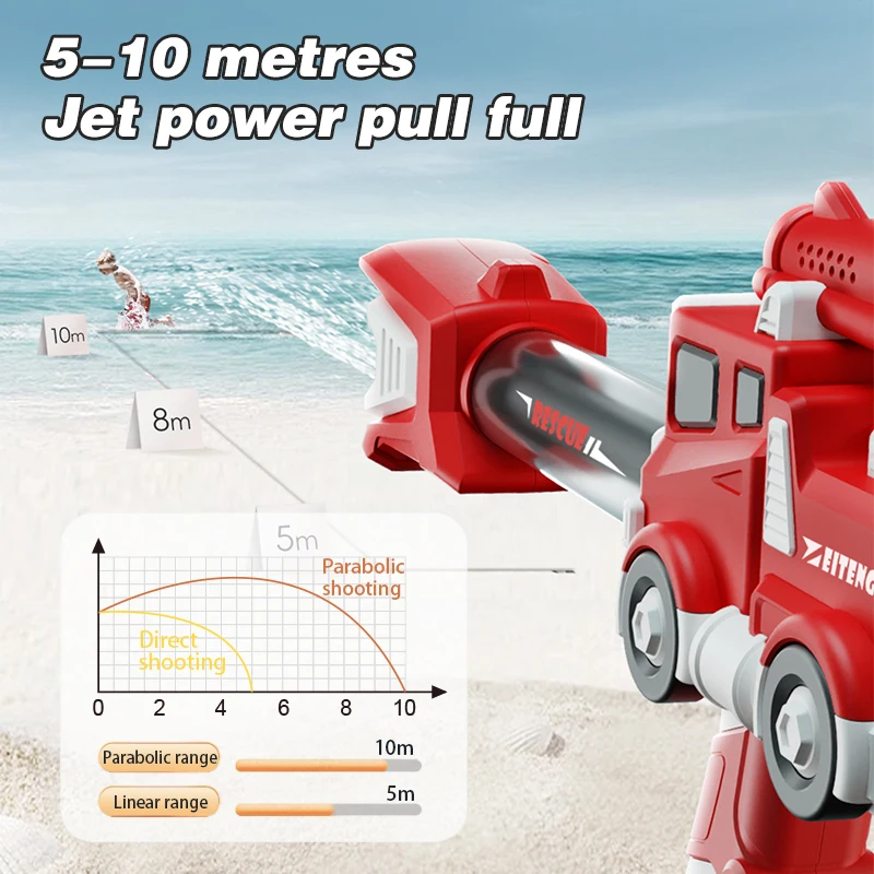 Big Tube Soaker Water Warfare  Super Soaking Pump Action Pool Party Pack Engineering truck Fire truck 17 Holes Big Water Cannon