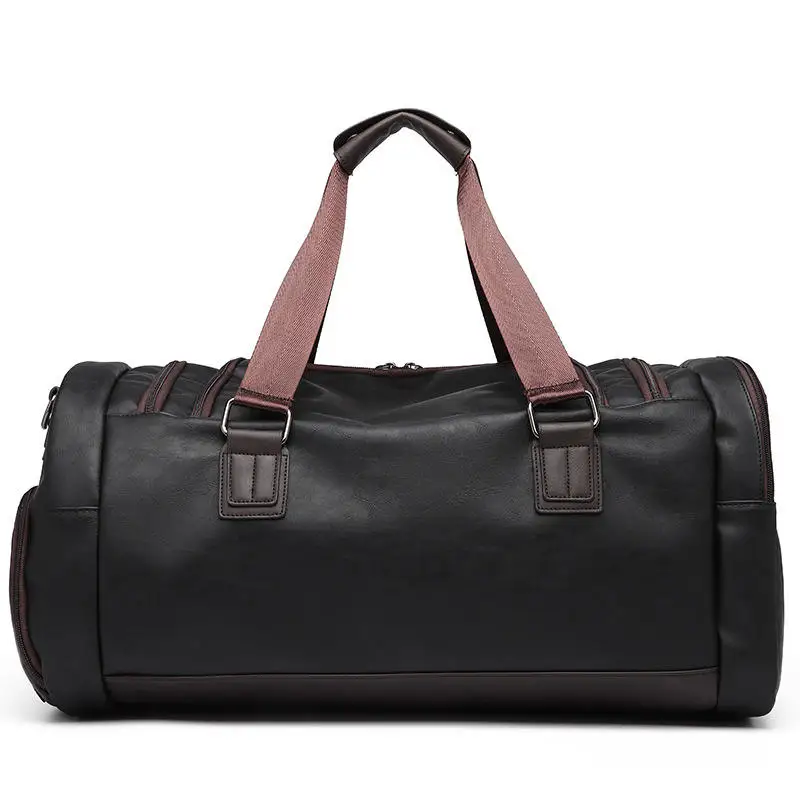 Pu Leather Duffel Bag Gym Fitness Bag For Men Custom Logo Mens Duffel Bag Oem