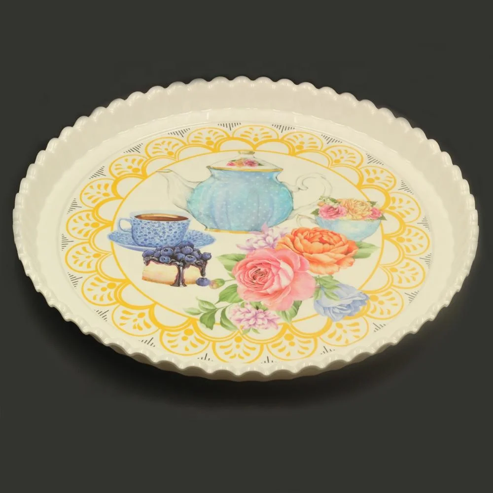 Wholesale Good Quality European Tray Hotel Room Service Coffee Tea Fruit Melamine Trays Big Size