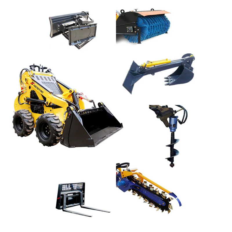 Mini skid steer loader Meng TY323 wheeled skid steer loader