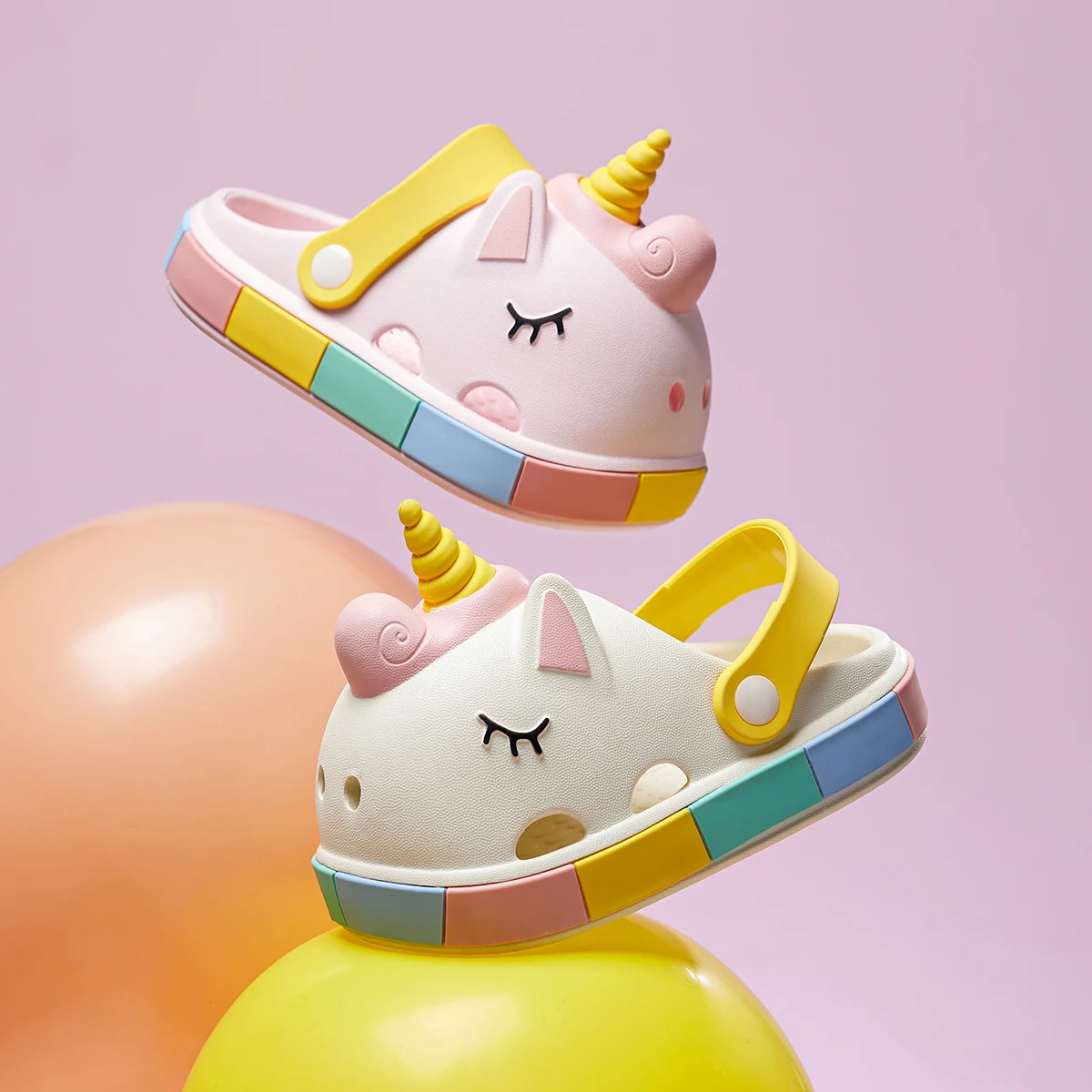 Cheerful Mario Unicorn Girl Children Slippers Summer Princess cute cartoon baby indoor non-slip kids boys clogs