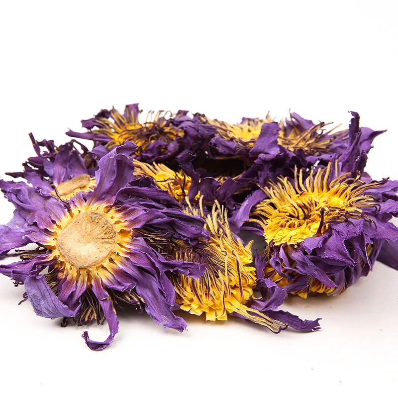 2024 New Harvest Organic Preservatives Free Whole Blooming Flower Herbal Dried Blue Lotus Flowers for Tea Lan Lian Hua