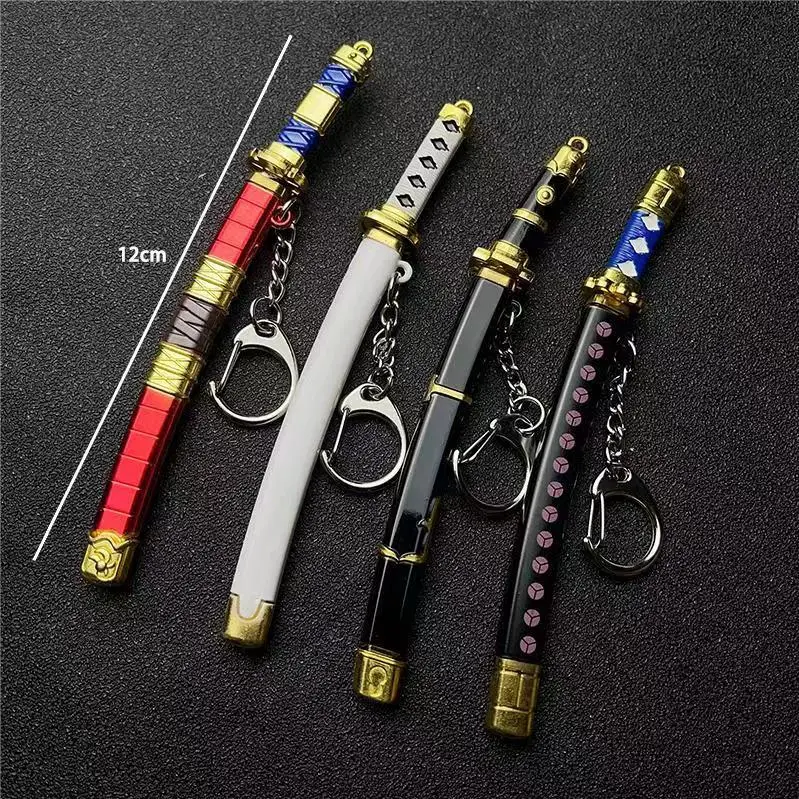 Demon Slayer Katana Pendant Keychain Anime Zoro Sword Weapon Pendant Keyrings Fashion Simulated Cosplay Accessory New Arrival