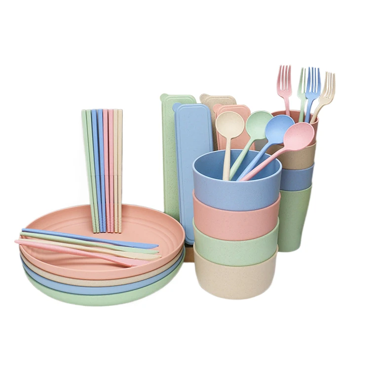 Wevi 32pcs Eco Friendly Biodegradable Set of Tableware for Party