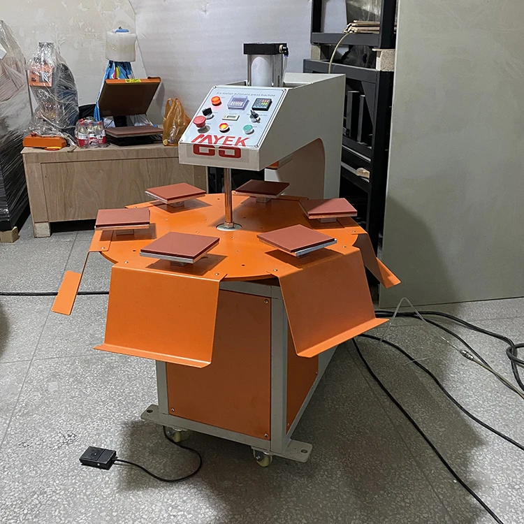 rotary six worktable pneumatic heat press machine