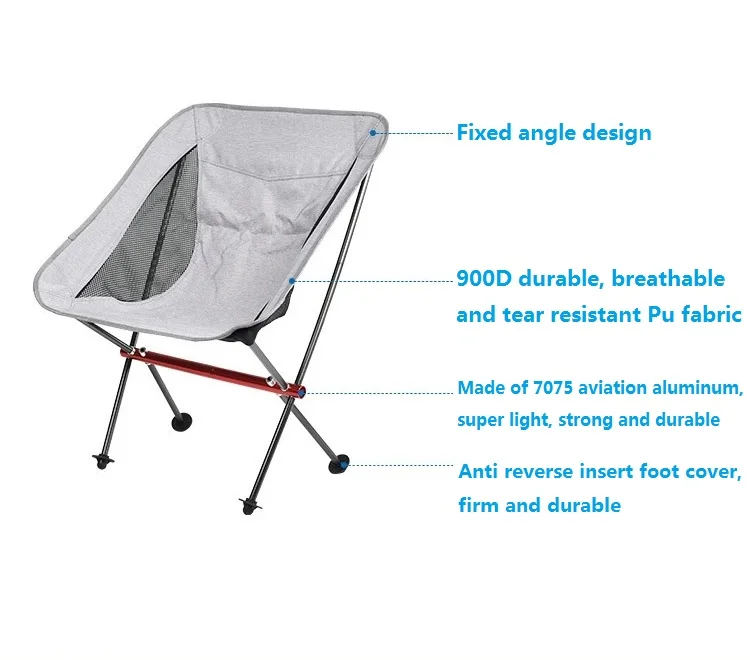 OEM Camping beach relaxing travel portable folding chair Aluminum Alloy outdoor folding chair