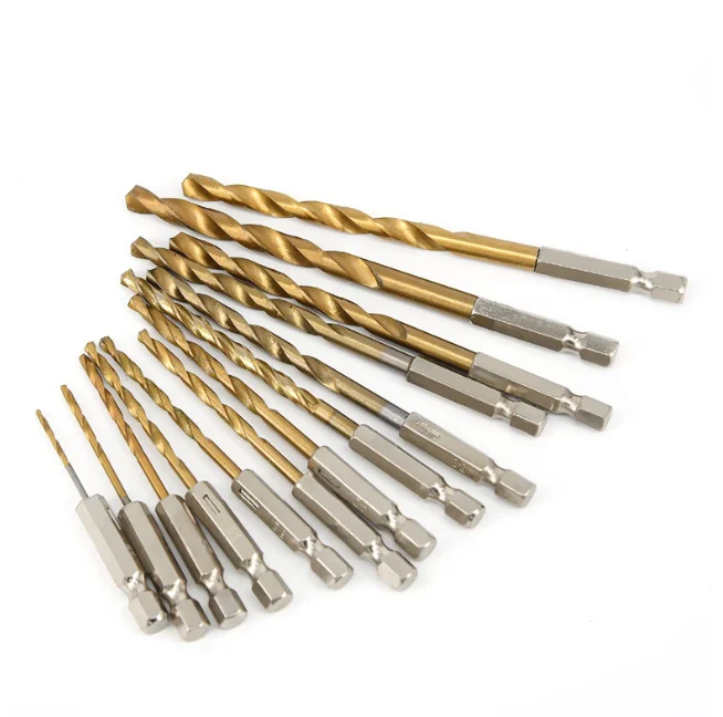 T-4 HSS Quick Change Hex Shank Drill Bit Titanium Twist Drill Bit for Wood Plastic Metal-Premium Product Category