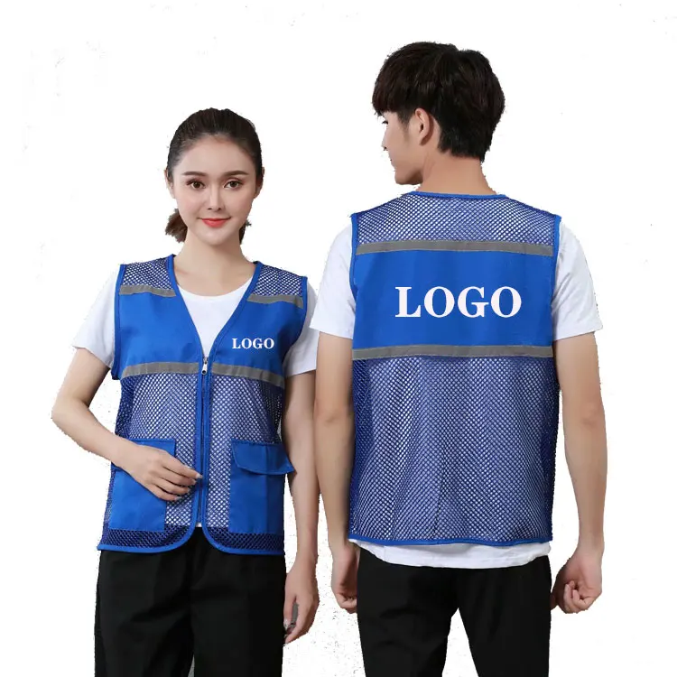 Wholesale custom logo printed reflective advertising vest fishing