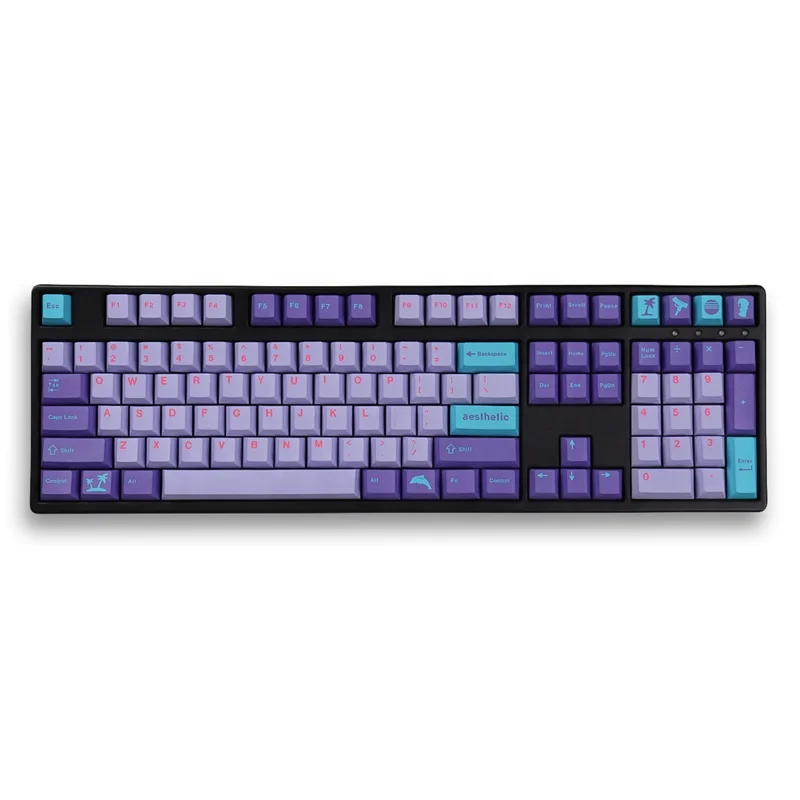 GMK Vaporwave Color Matching Keycaps PBT Dye Sublimation Keycap For Mechanical Keyboard Cherry MX Switch Keycaps 129 keys
