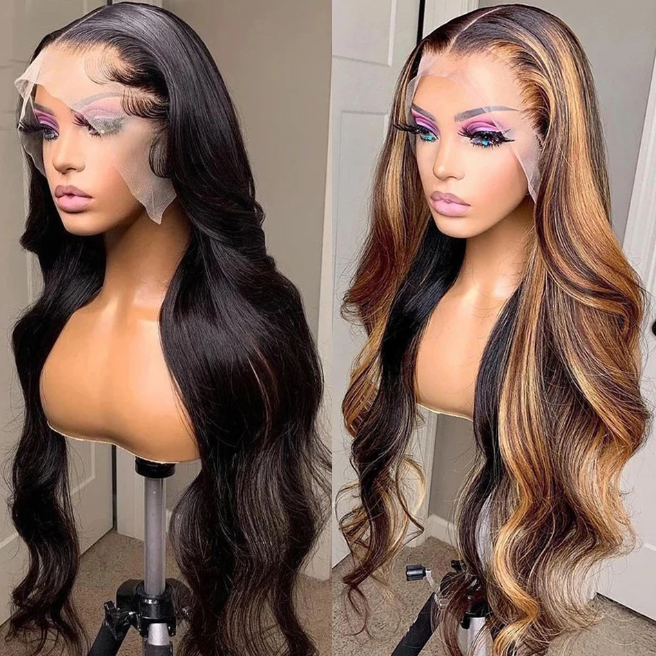 Brazilian Pre Plucked 13x6 Lace Front Wigs Human Hair Wigs for Black Women Body Wave 360 Full HD Transparent  Wigs