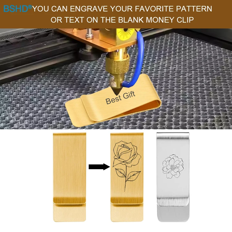 Factory Best Seller Blank Silver Stainless Steel Pocket Holder Wallet Metal Custom Logo Money Cash Clip