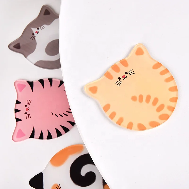 Customize Clear Acrylic Coasters Cute Mat Pad For Drinks And Tea