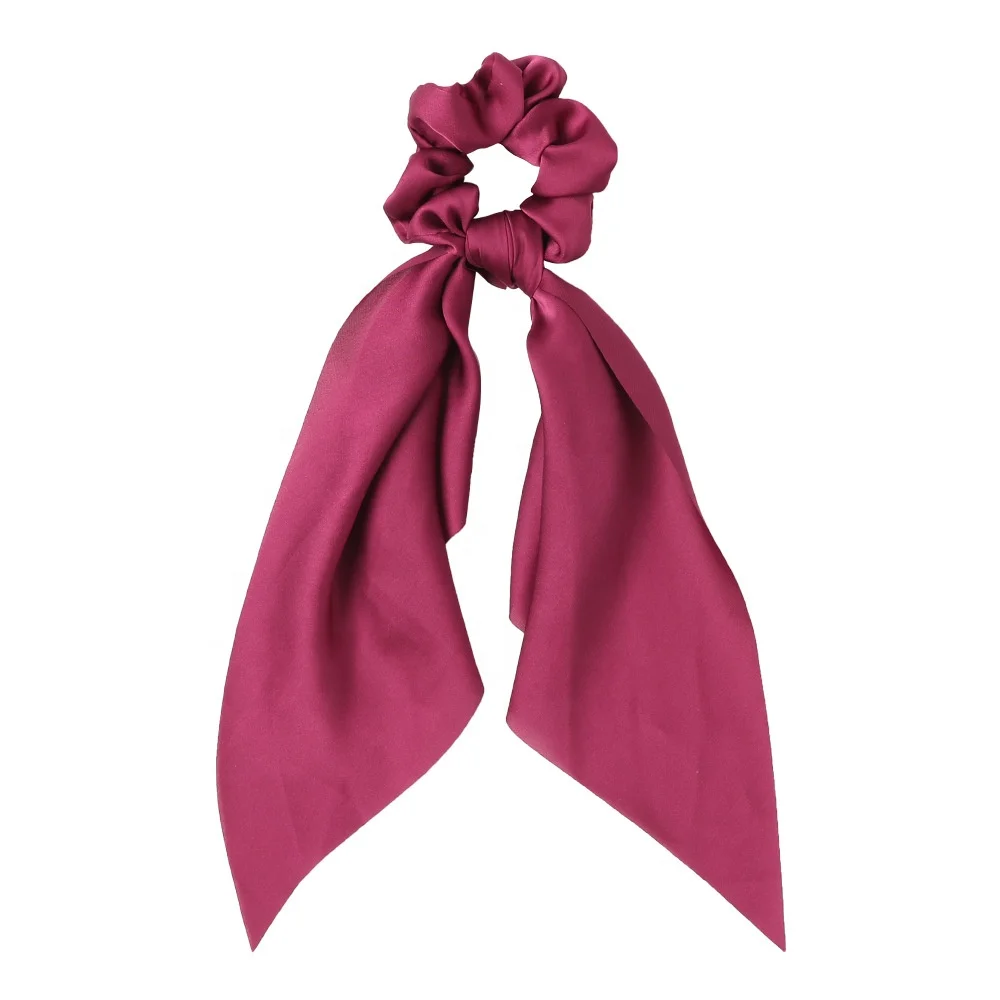Factory Wholesale Knot Hair Tie For Women Silk Hair Accessories  Casual Female Hair Scrunchies