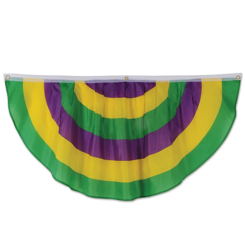 Custom Design Mardi Gras Polyester Fabric Hanging Bunting Banner for Carnival Parade floats Wall Photo Backdrops Decoration