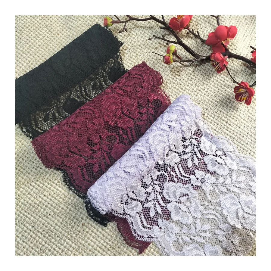 E1810 14.5cm Stretch Elastic Lace Trim clothing accessories hat pins tulle lace flowers bridal wedding dress tulle lace