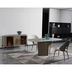 Dining room furniture luxury banquet restaurant leisure dessert modern dining table set with 10 8 6 4 seater chairs