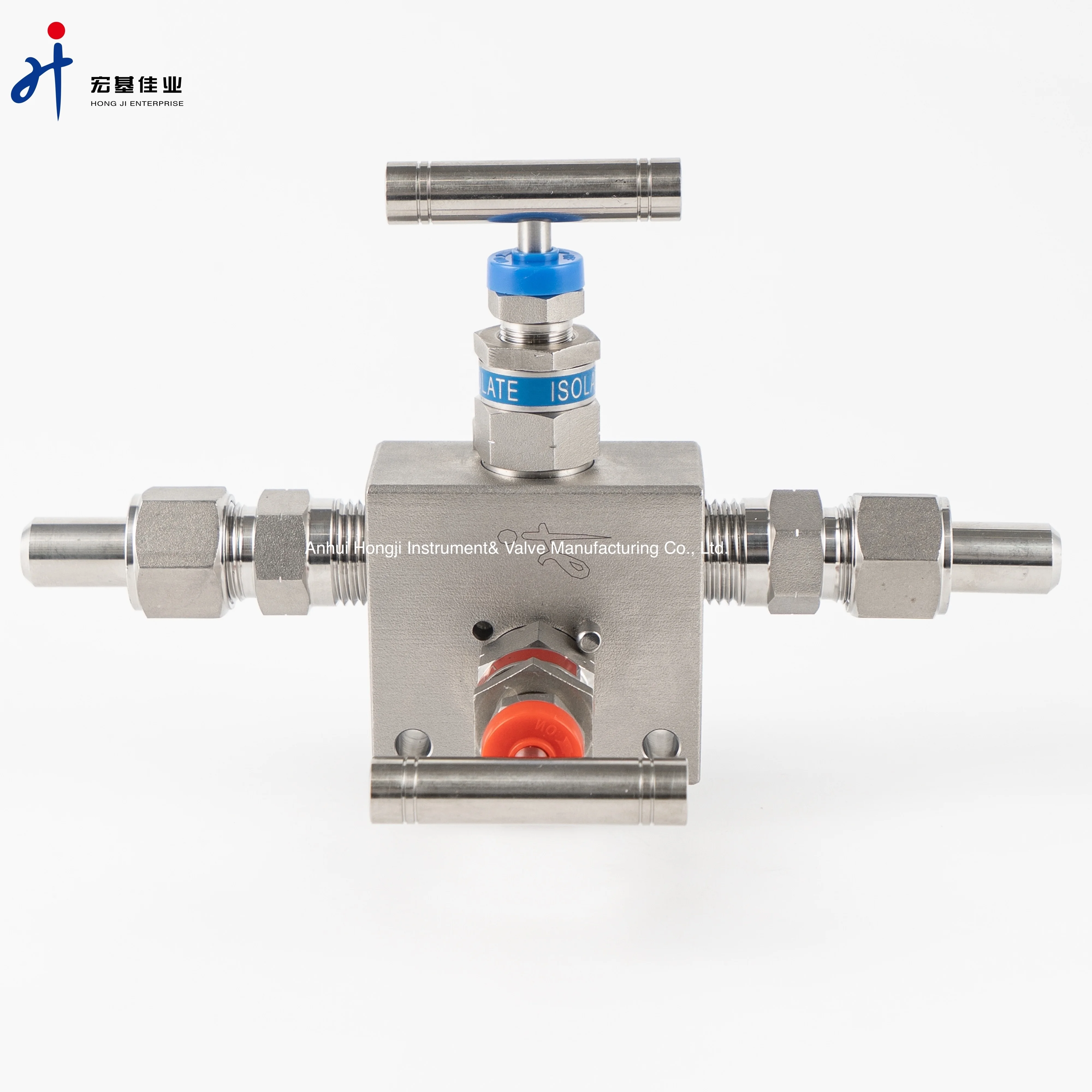 316L Stainless Steel Elbow Type 2 Way Manifold Valve Configuration NPT Thread Gauge Manifold