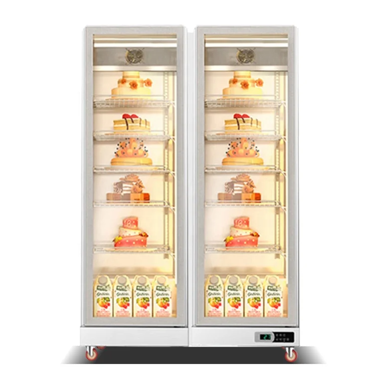 Refrigeration Equipment Four Glass Doors Cake Display Showcase Refrigerator