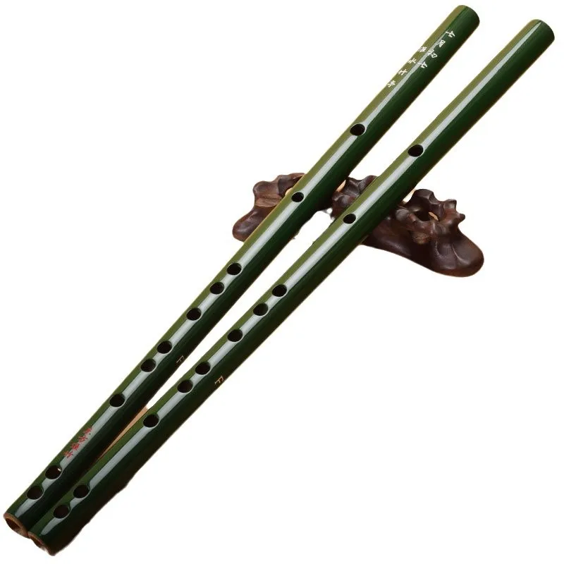 Shallow Zhu Ancient Style Bamboo Flute One Section Green Flute Transverse Flute Beginner Musical Instrument