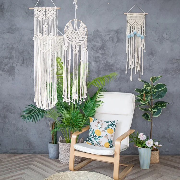 2022 Boho Wedding Decor Hand Cotton Woven Wall Tapestry Bohemian Wall Art Hanging Macrame Large Hanger Wall Hanging Tapestries