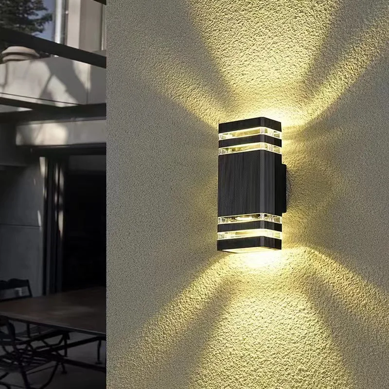 Outside Square up and Down Lights Outdoor Wall Light Sconce Aluminum Waterproof LED Lamps for Patio