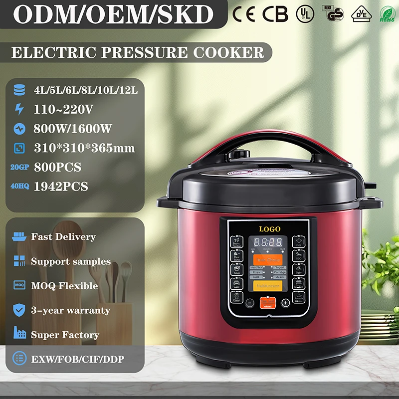 Factory Price Smart Electric Pressure Cooker 5L 12L Capacity LED Display 11 Preset Menu Digital Slow Steamer Rice Household Use