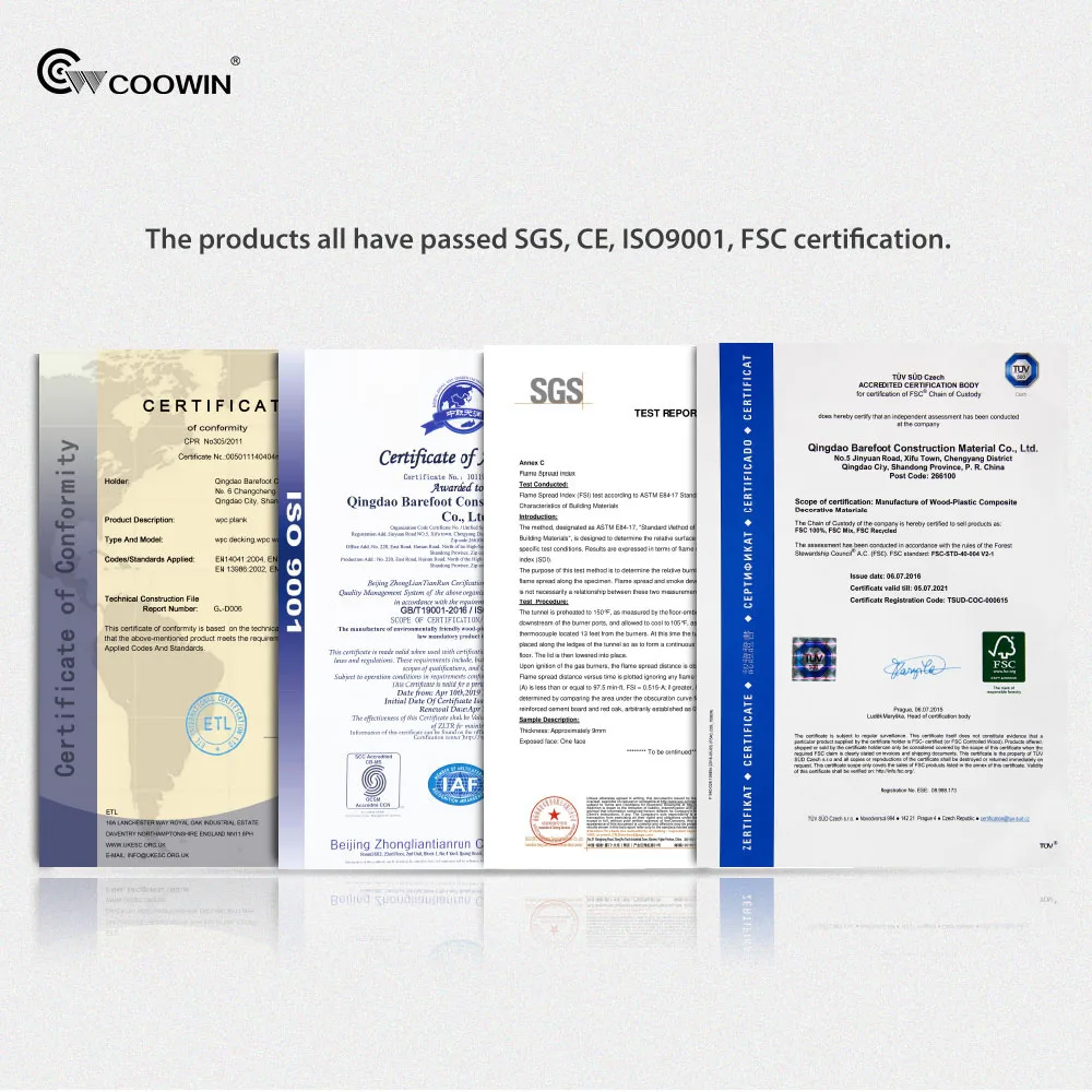 COOWIN Wpc водонепроницаемая внутренняя стеновая облицовочная композитная деревянная