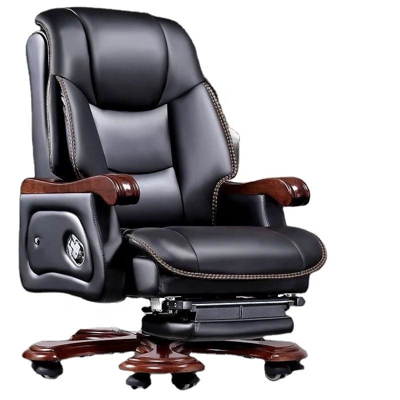 Chinese Boss Chair Business leather CEO Office chair with massage pedal, lie down,ergonomics