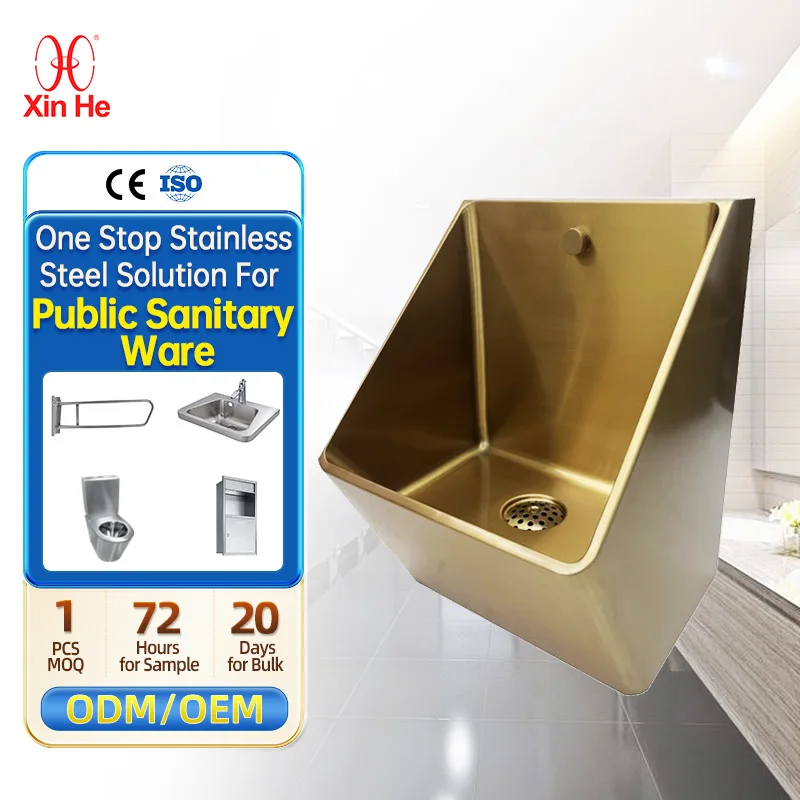 Dubai Unique Modern Men Toilet Bowl Urine Rose Gold Wall Hung Stainless Steel Urinal For Hotel
