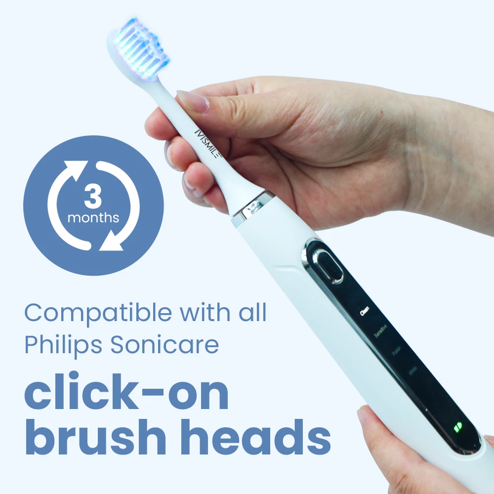 Custom Logo Waterproof Ultrasonic Blue Light Electronic LED Toothbrush with Charging Stand