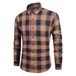 Custom top selling plaid flannel maxi checked shirt for mens