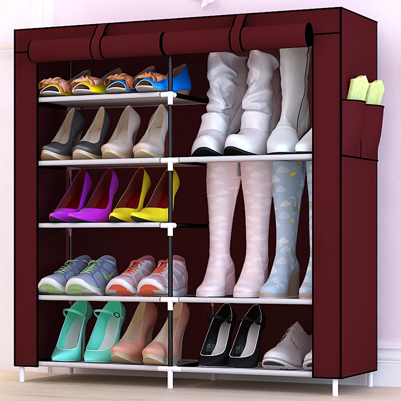 
Multiple layers Plastic parts Steel Pipe shoes shelf easy assembled storage organizer stand living room furniture shoe rack 