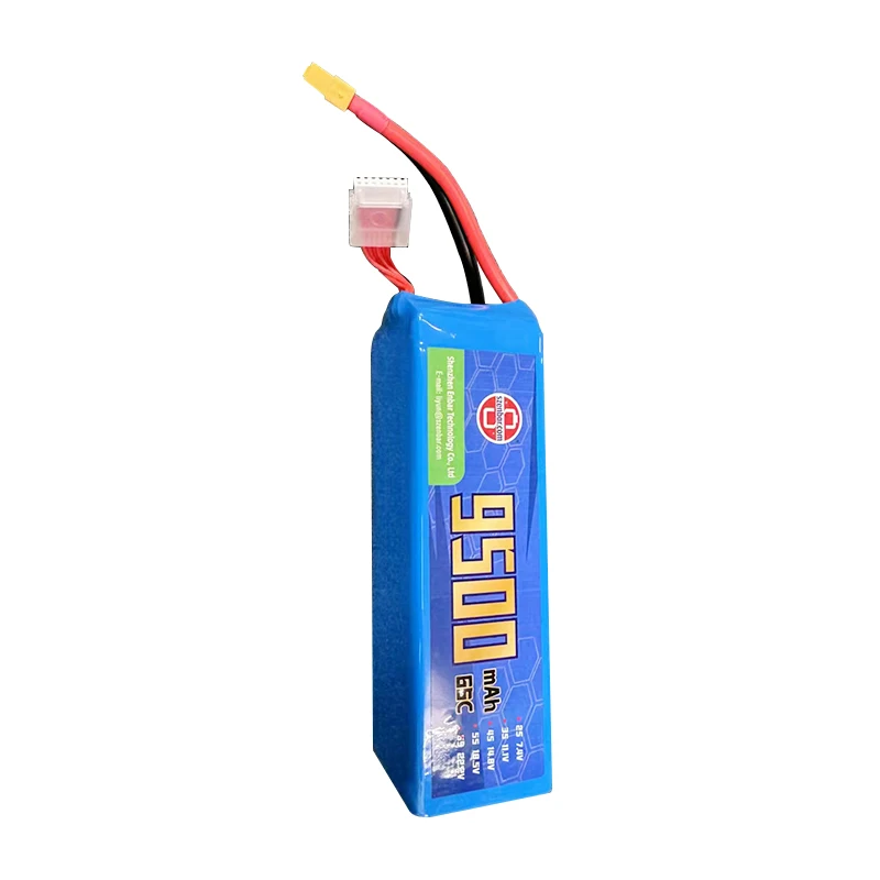 High density 9500mAh 22.2V 65C high rate rc LiPo battery used in RC Car Agricultural Spraying Drone