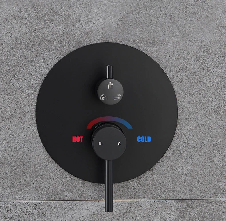 Concealed Wall Hanging Top Head And Hand Shower Curtain Set Two Functions Hot Cold Mixing Bathroom shower Faucet