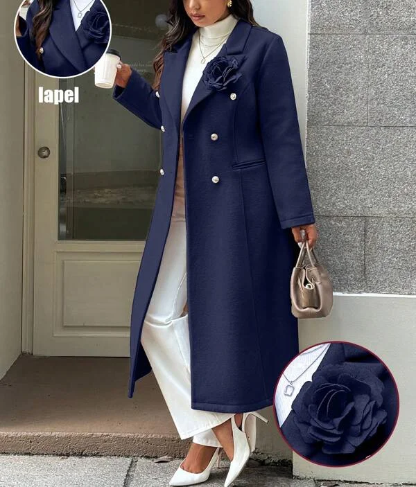 High quality women woolen coats wholesale plaid color winter handmade suit trench lapel wool blend jacket