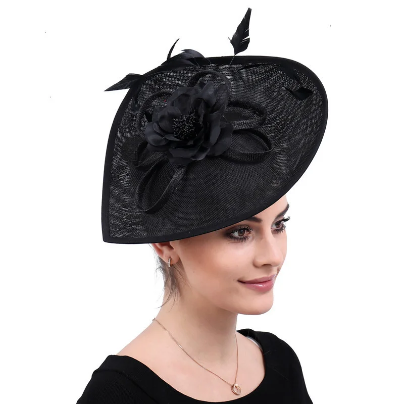 Women quality Fascinators fabric flower feather headpiece hair fascinator hats for ladies 2023