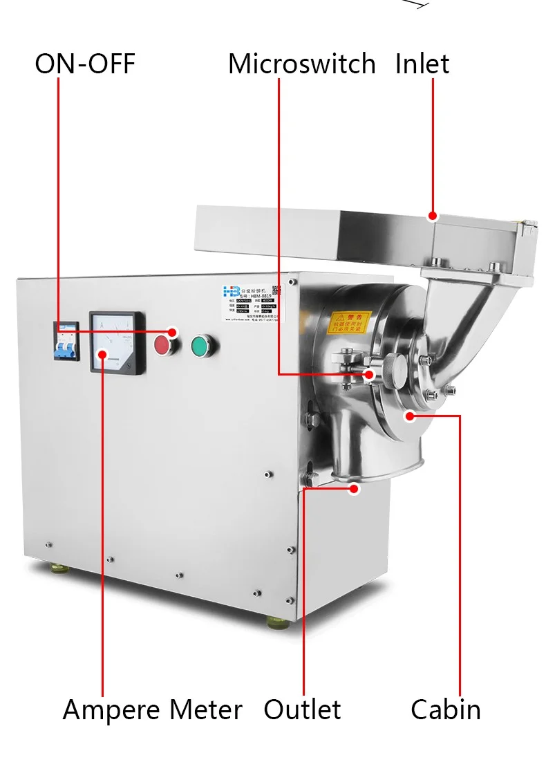 Promotional High Quality 4000W Powerful Stainless Steel Herb Spice Grain Flour Mill