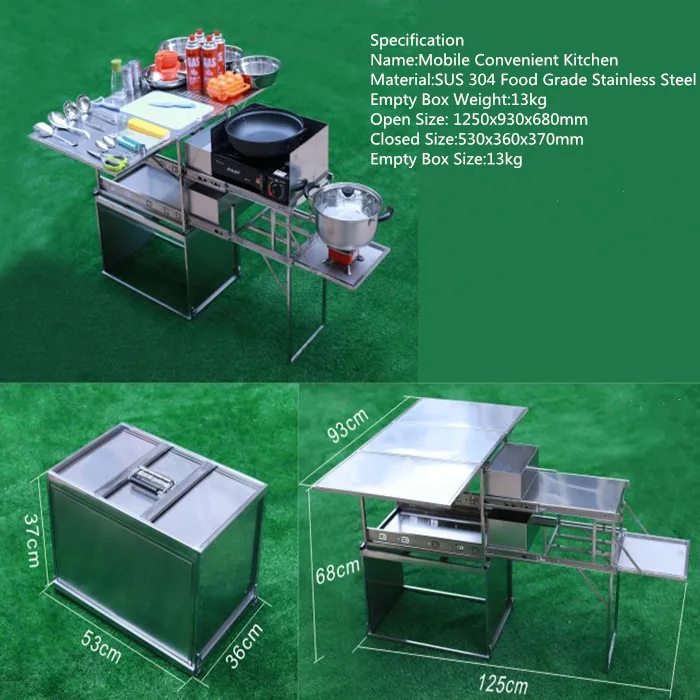  Китайский прицеп для кемпинга мобильная кухня из нержавеющей стали хорошего качества
