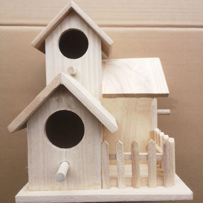 Wholesale Outdoor Wooden Bird Living Houses Hanging Birdhouse Breeding Cage