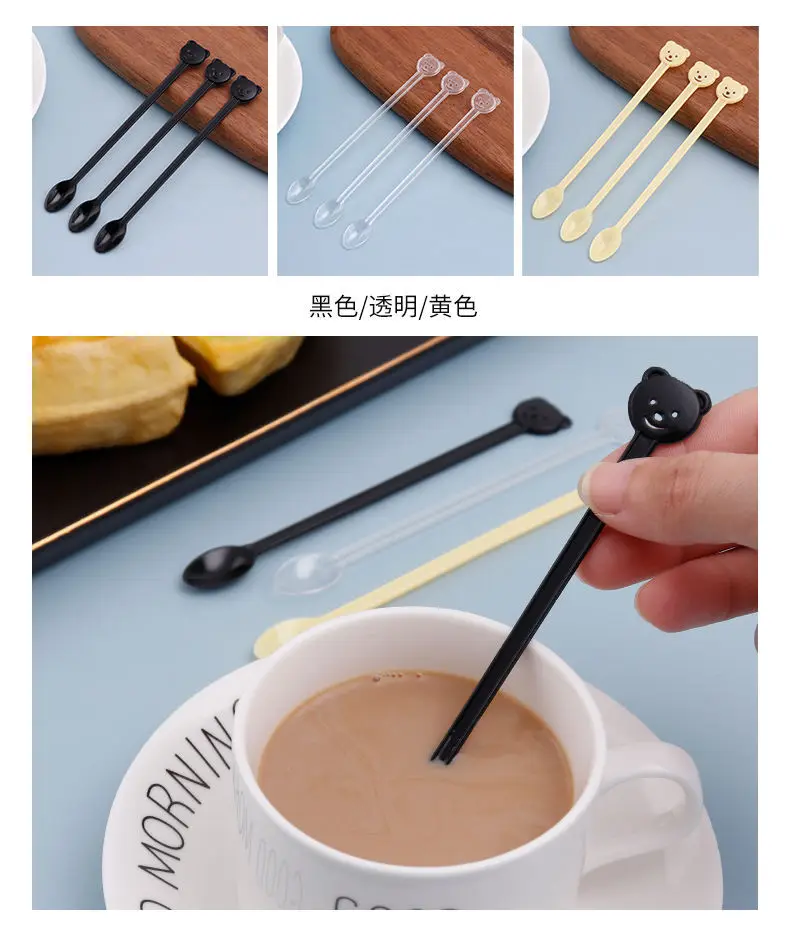 12.8 cm mini disposable long plastic coffee spoon Coffee stirring spoon