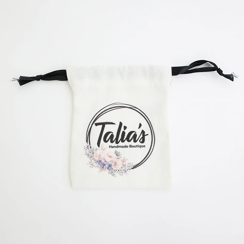 China Factory dust bag Custom Logo Printed Cotton Pouch Eco Friendly Gift Drawstring Bag