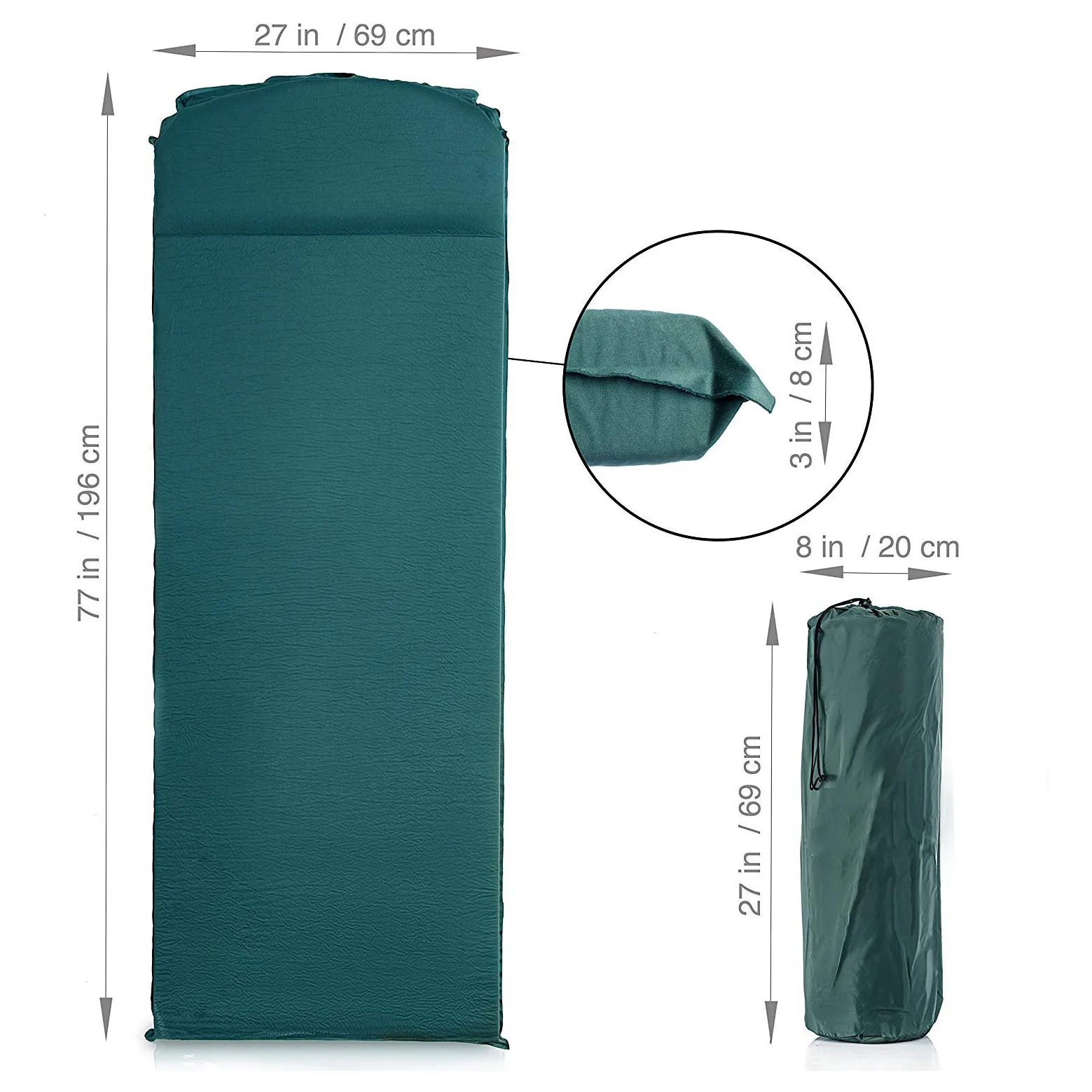 
foldable outdoor inflatable air mattress camping foam sleeping pad 