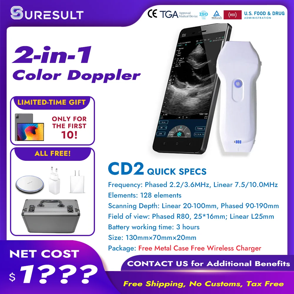 Suresult Veterinary Medicines Ultrasound Scanner With Linear Probe C10L Konted