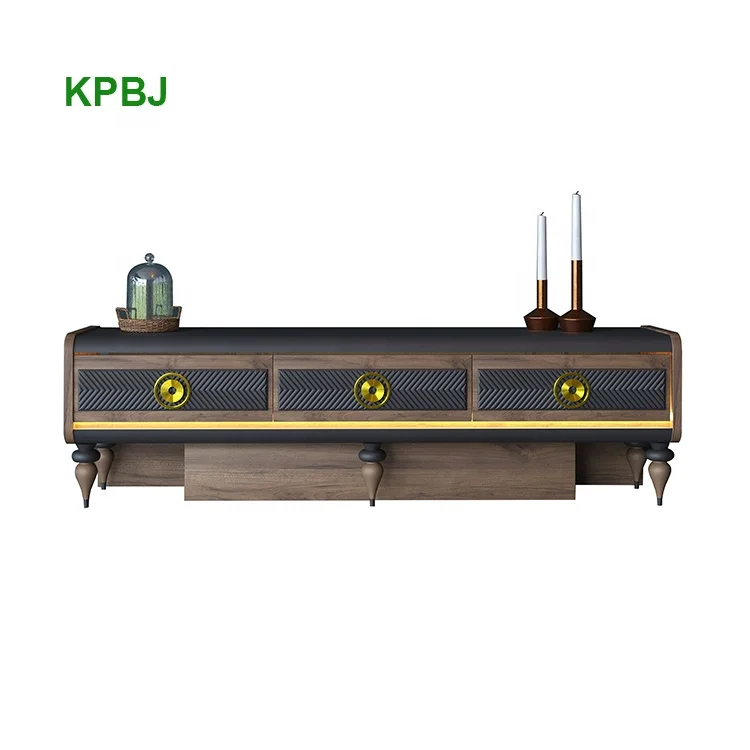 
Customized Turkish Style TV Cabinet Design Wooden Furniture Luxury Entertainment Stand 