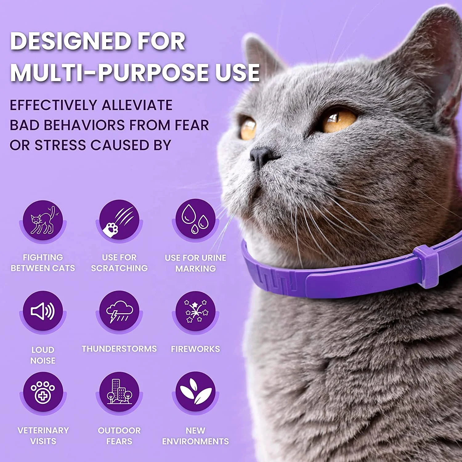 Custom Logo 3 in 1 set Anti Anxiety Stress Release Pheromone Adjustable Pet Calming Collar for Dogs Cats